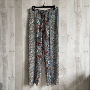 Elevenses Pants Womens 4 Wide Leg Flowy Boho Semi Sheer Anthropologie Seaflower